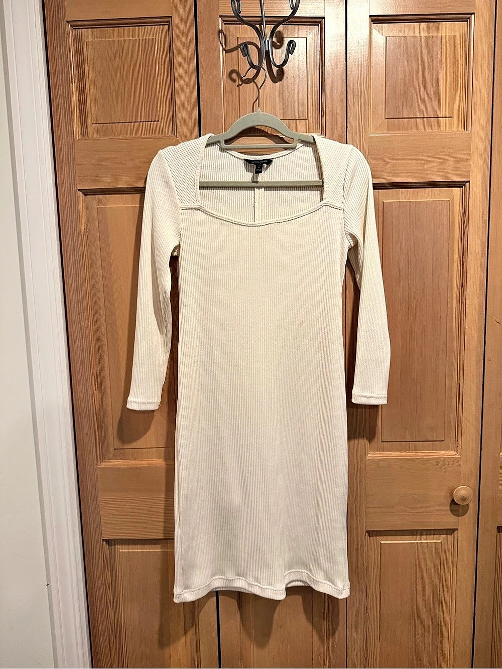 Banana Republic Ribbed Mini Dress in Cream Size Small
